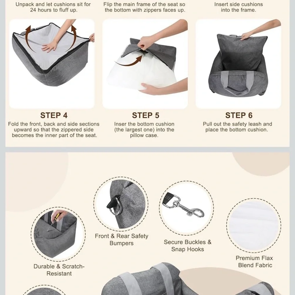 Cozy Gray Pet Bed for Small Pets - Picture 3 of 6